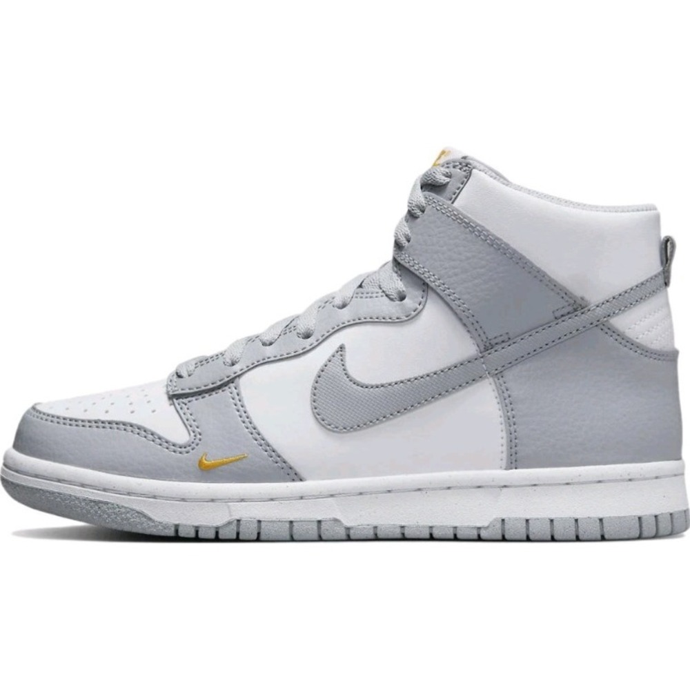 Nike Dunk High Next Nature GS Wolf Gray Marigold Youth Size 6.5 Sneakers
